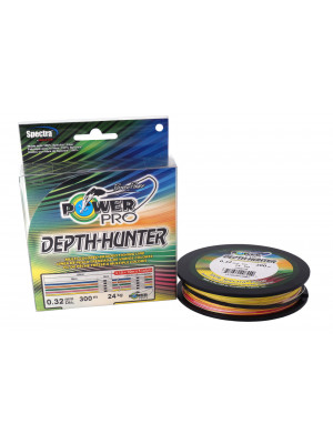 POWERPRO Depth-Hunter, 300m, 0,32mm, 24kg / 53lbs, multi couleur, Fil de Pêche Tressé, PPBI30032MJ